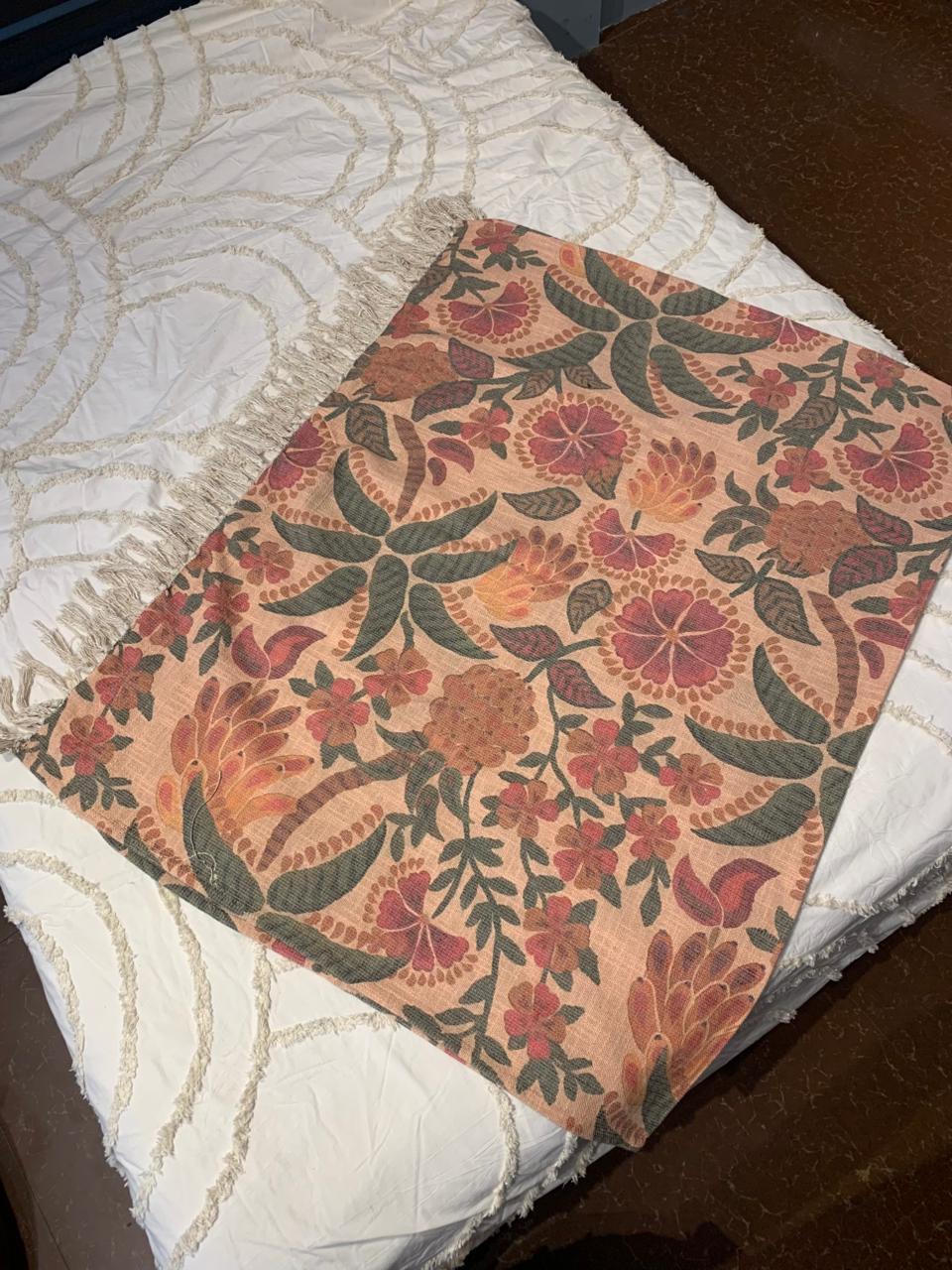 VINTAGE BOTANICAL FRINGE THROW