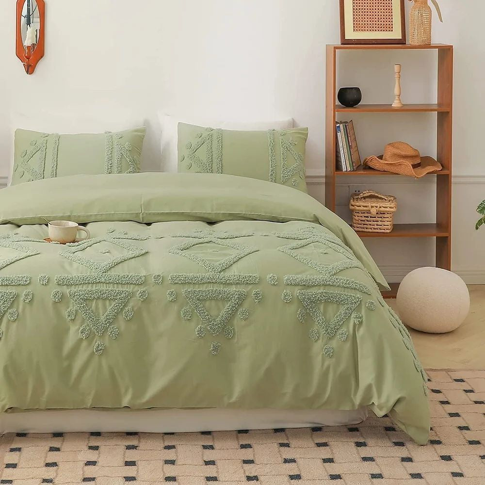 Zen Prism Tufted Duvet Cover – Modern & Eco-Friendly Bedding