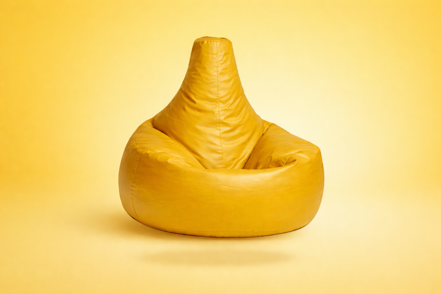 Yellow Leather Gaming Bean Bag with Beans