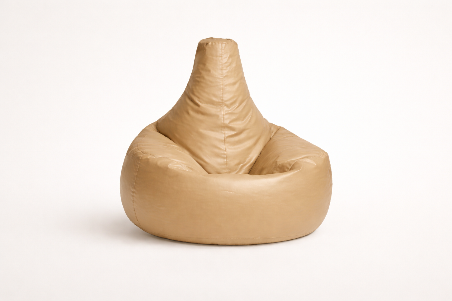 Beige Leatherette Gamer Bean Bag with Beans – Chic Luxury Gaming Throne
