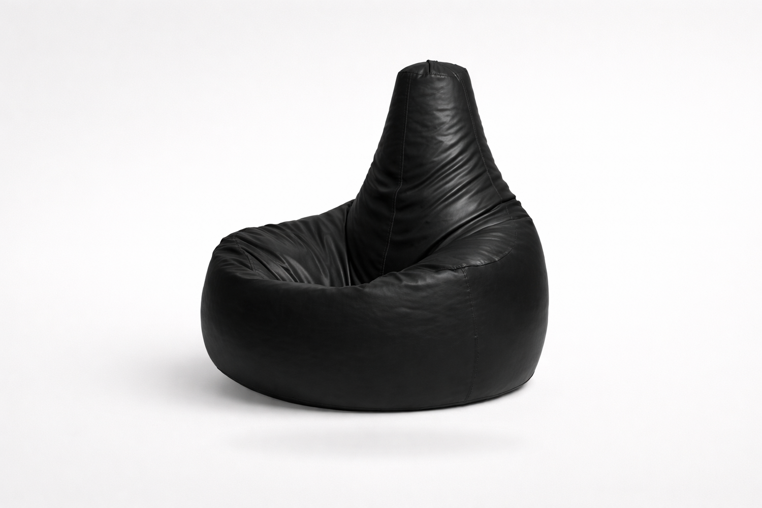 Black Leatherette Gamer Bean Bag with Beans – Elite Gaming Lounge Chair