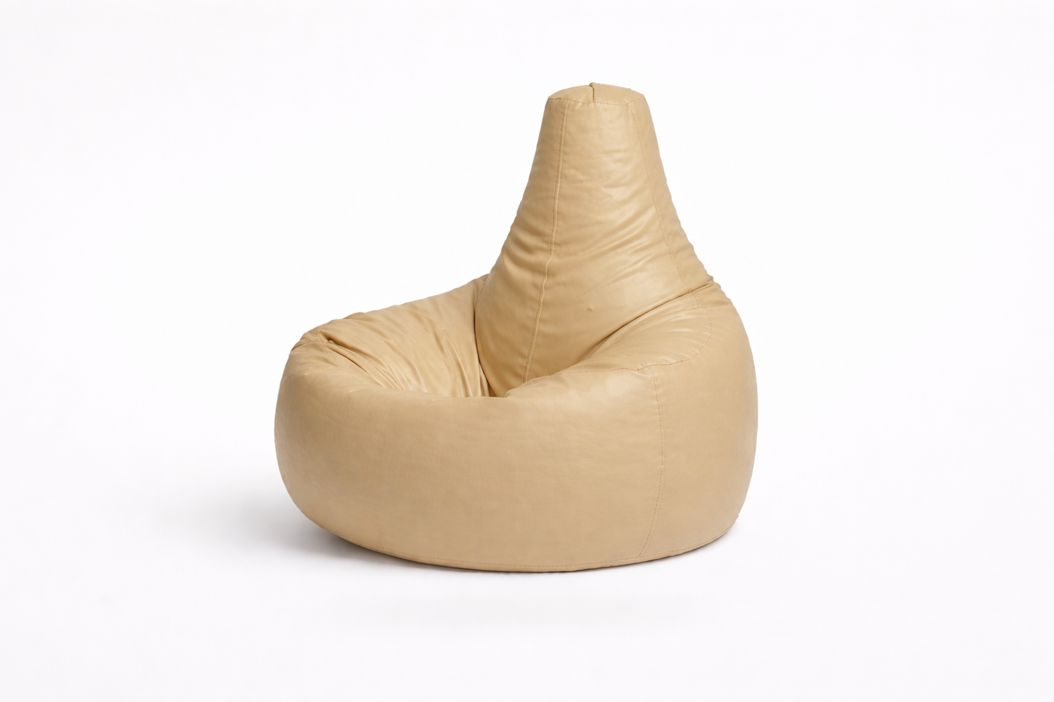 Beige Leatherette Gamer Bean Bag with Beans – Chic Luxury Gaming Throne