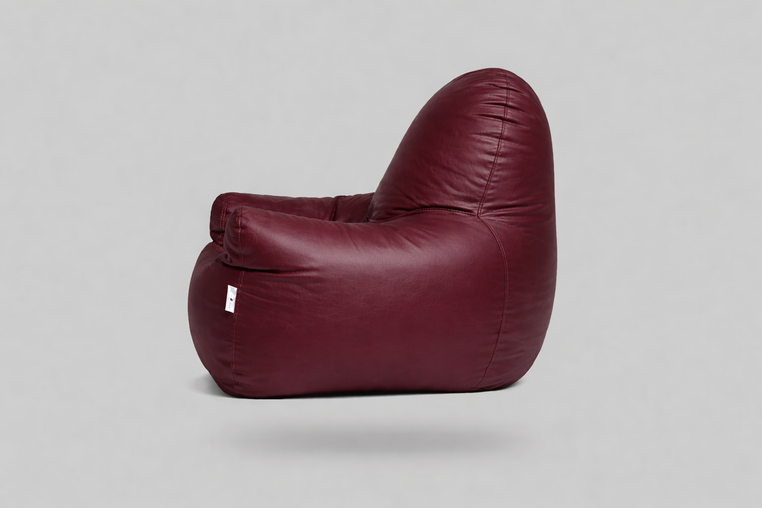 Maroon Leatherette Armchair Bean Bag with Beans – Premium Luxury Seating
