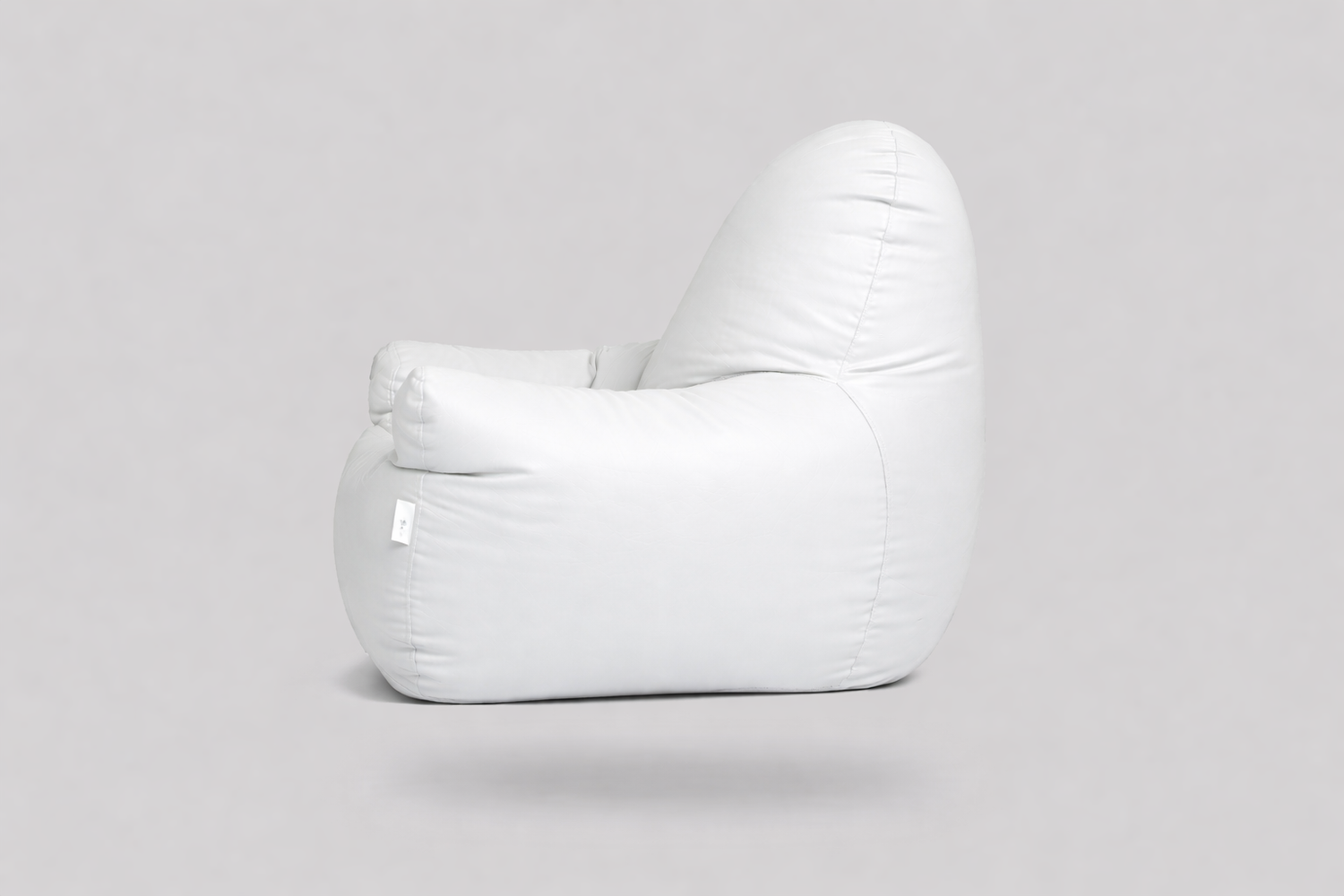 White Leatherette Armchair Bean Bag with Beans – Signature Luxury Seating