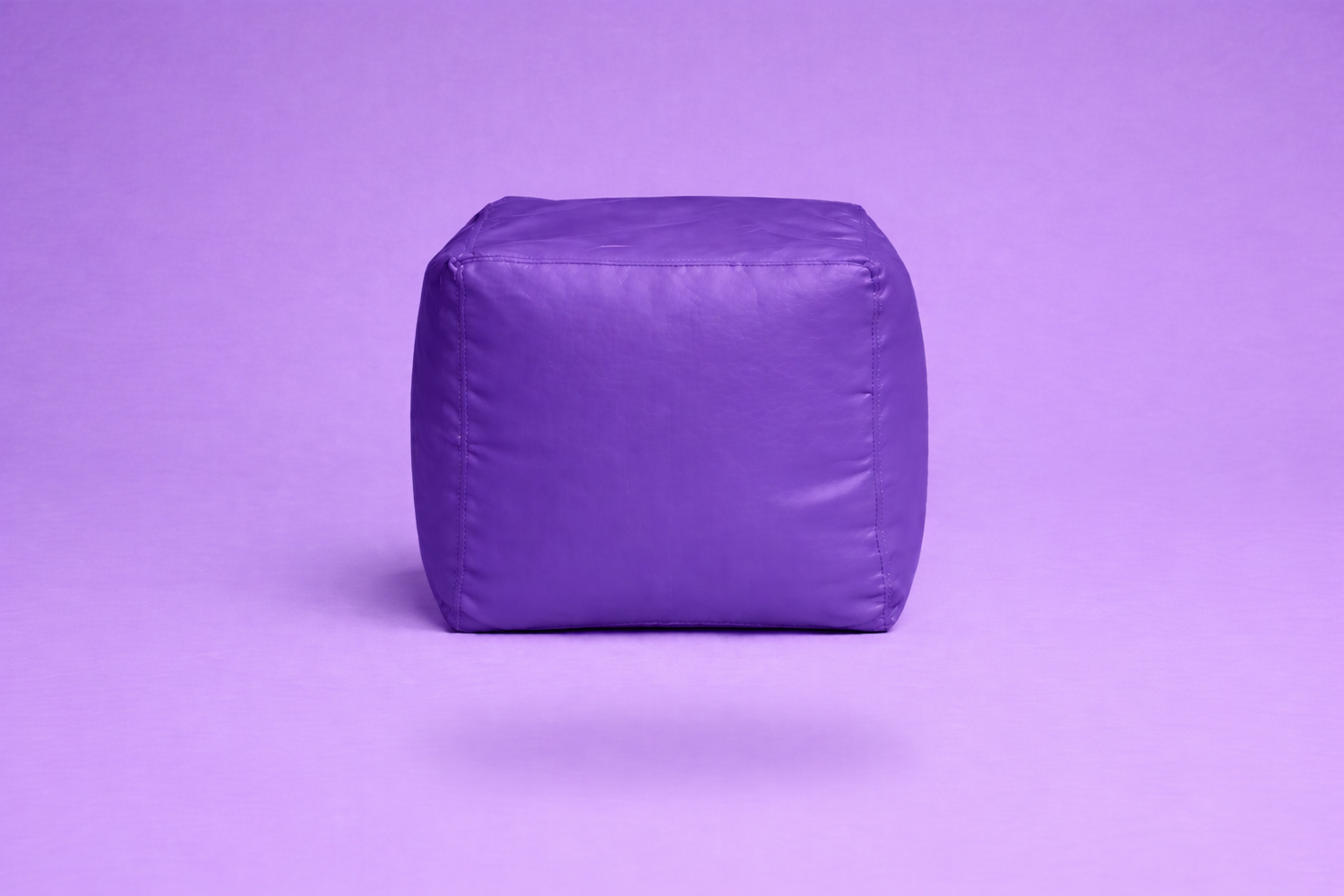 Purple Leatherette Footstool with Beans – Royal Luxury Ottoman