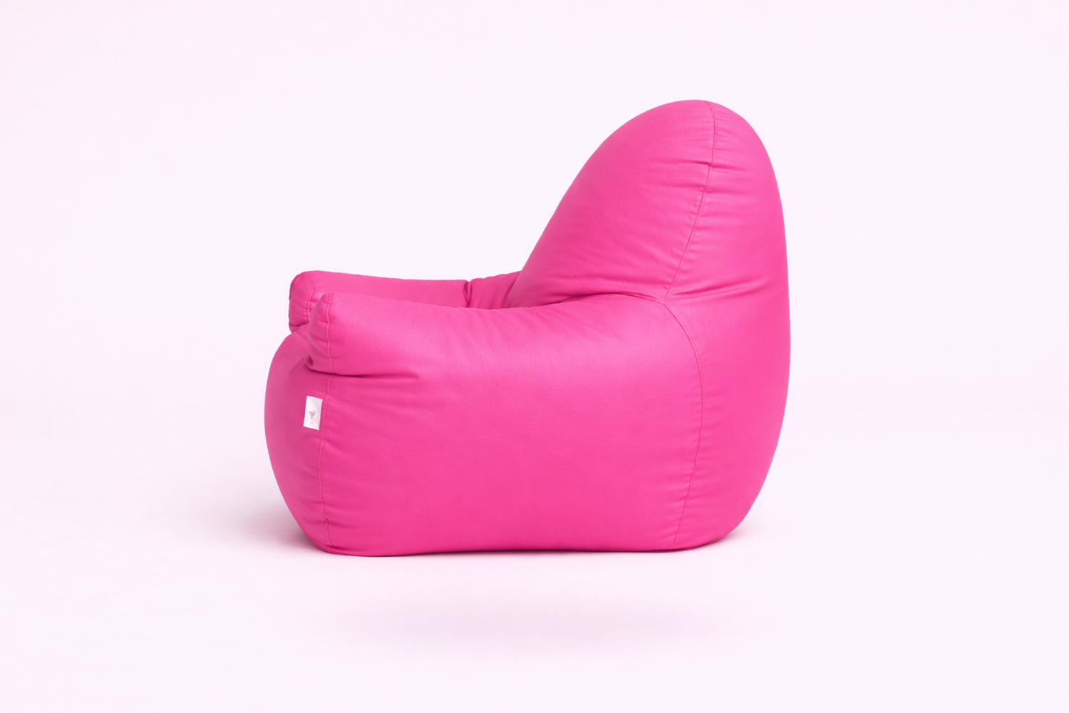 Pink Leatherette Armchair Bean Bag with Beans – Elegant Luxury Lounge Seating