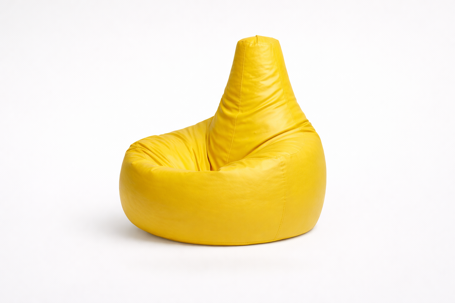 Yellow Leather Gaming Bean Bag with Beans