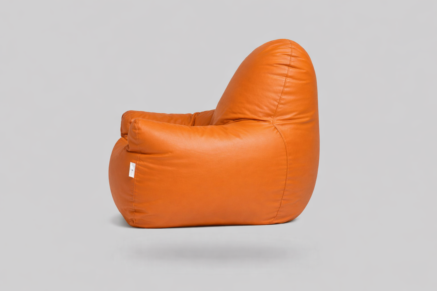 Orange Leatherette Armchair Bean Bag with Beans – Bold Luxury Lounge Seating
