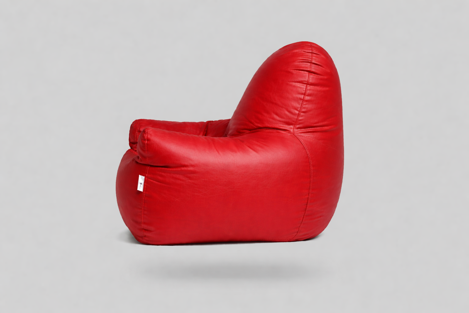 Red Leatherette Armchair Bean Bag with Beans – Iconic Luxury Lounge Seating