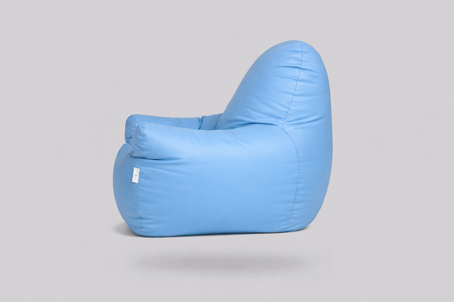 Sky Blue Leatherette Armchair Bean Bag with Beans – Elegant Comfort Seating