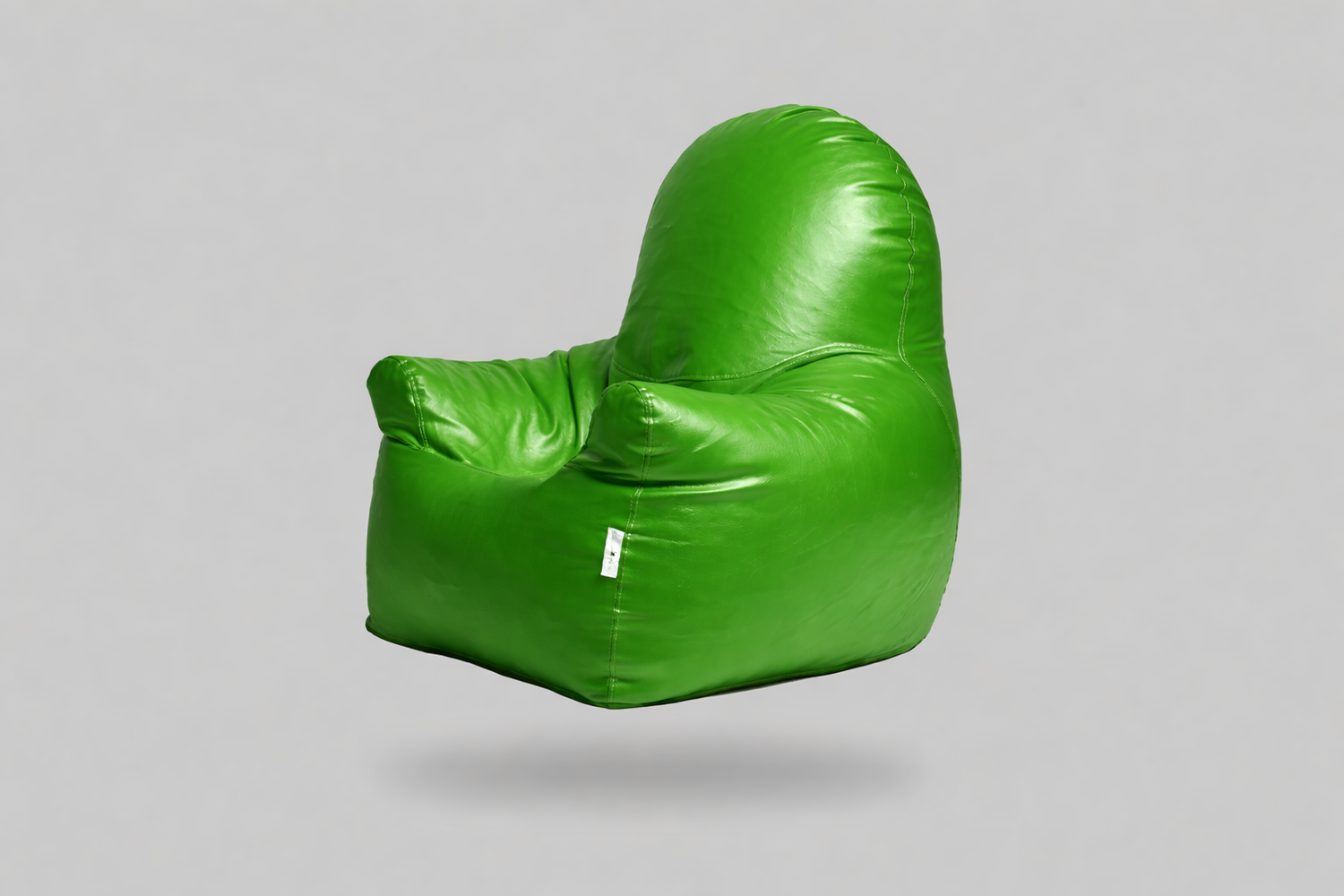 Parakeet Green Leatherette Armchair Bean Bag with Beans – Fresh Luxury Lounge Seating