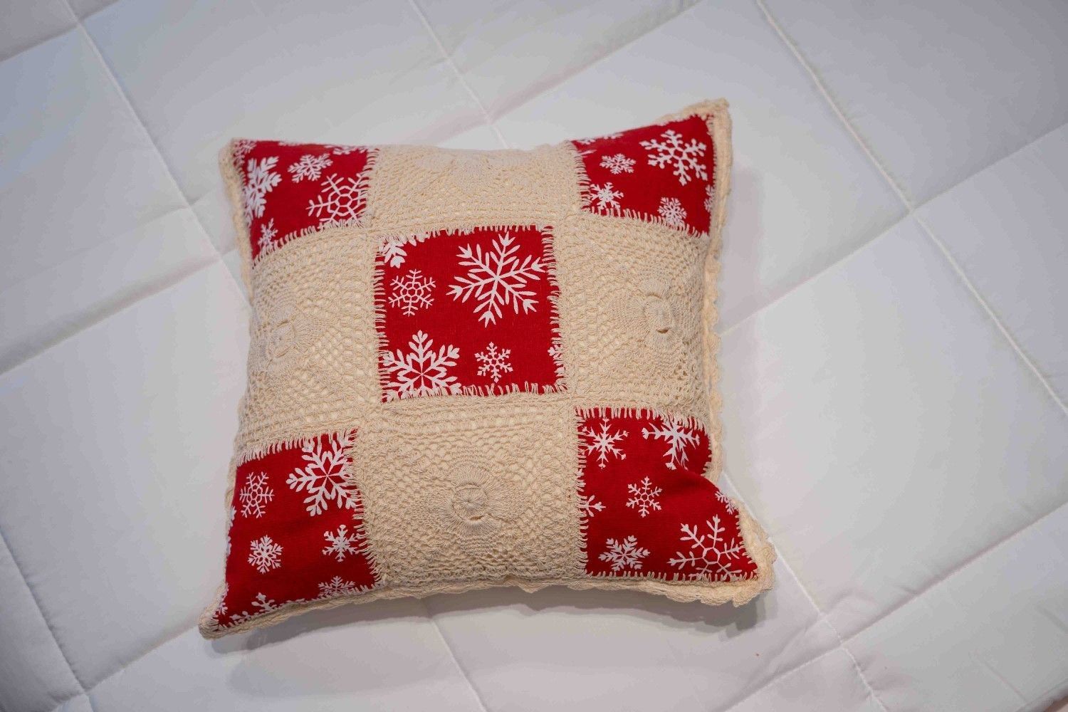 Ivory Noel Crocheted Cushion Cover-timeless-elegance-for-your-festive-decor