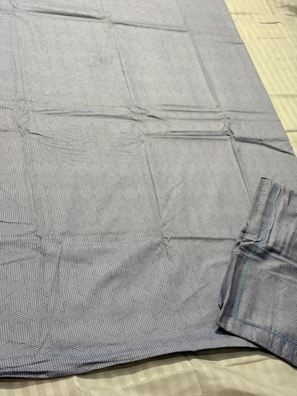 Grey Geometric Chevron Bedsheet