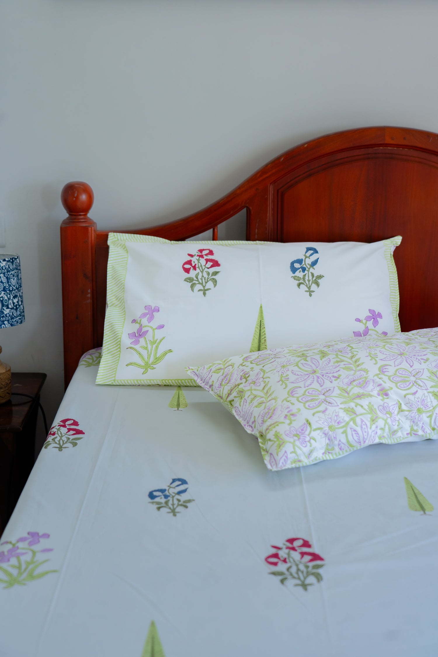 Sanctuary Botanica Handblock Bedsheet – A Haven of Heritage & Nature-Inspired Elegance