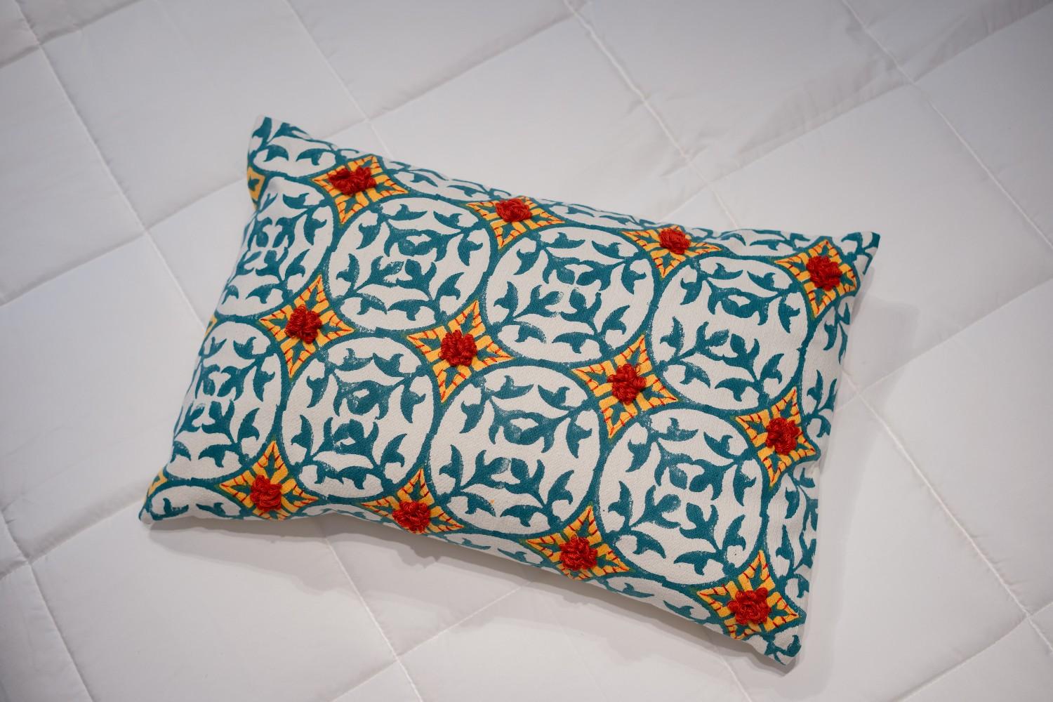 Blue Arrow Pattern Cushion Cover