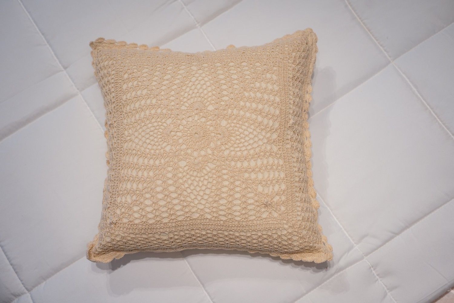 Handmade Crochet Cotton Cushion Cover – Timeless Elegance in Every Stitch