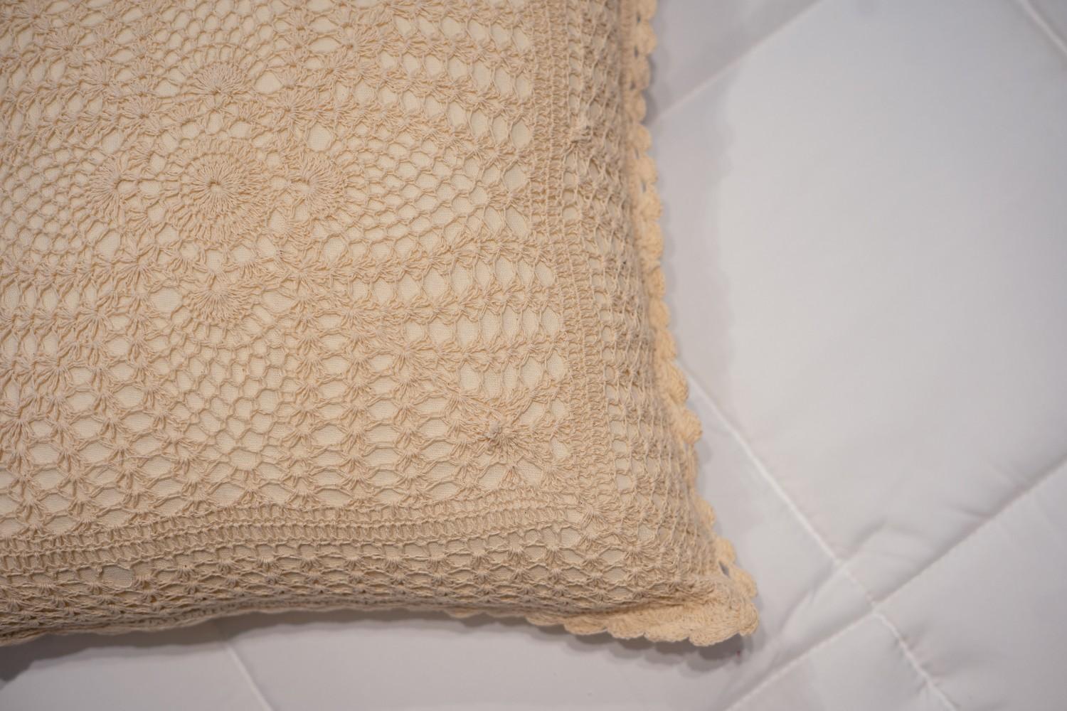 Handmade Crochet Cotton Cushion Cover – Timeless Elegance in Every Stitch