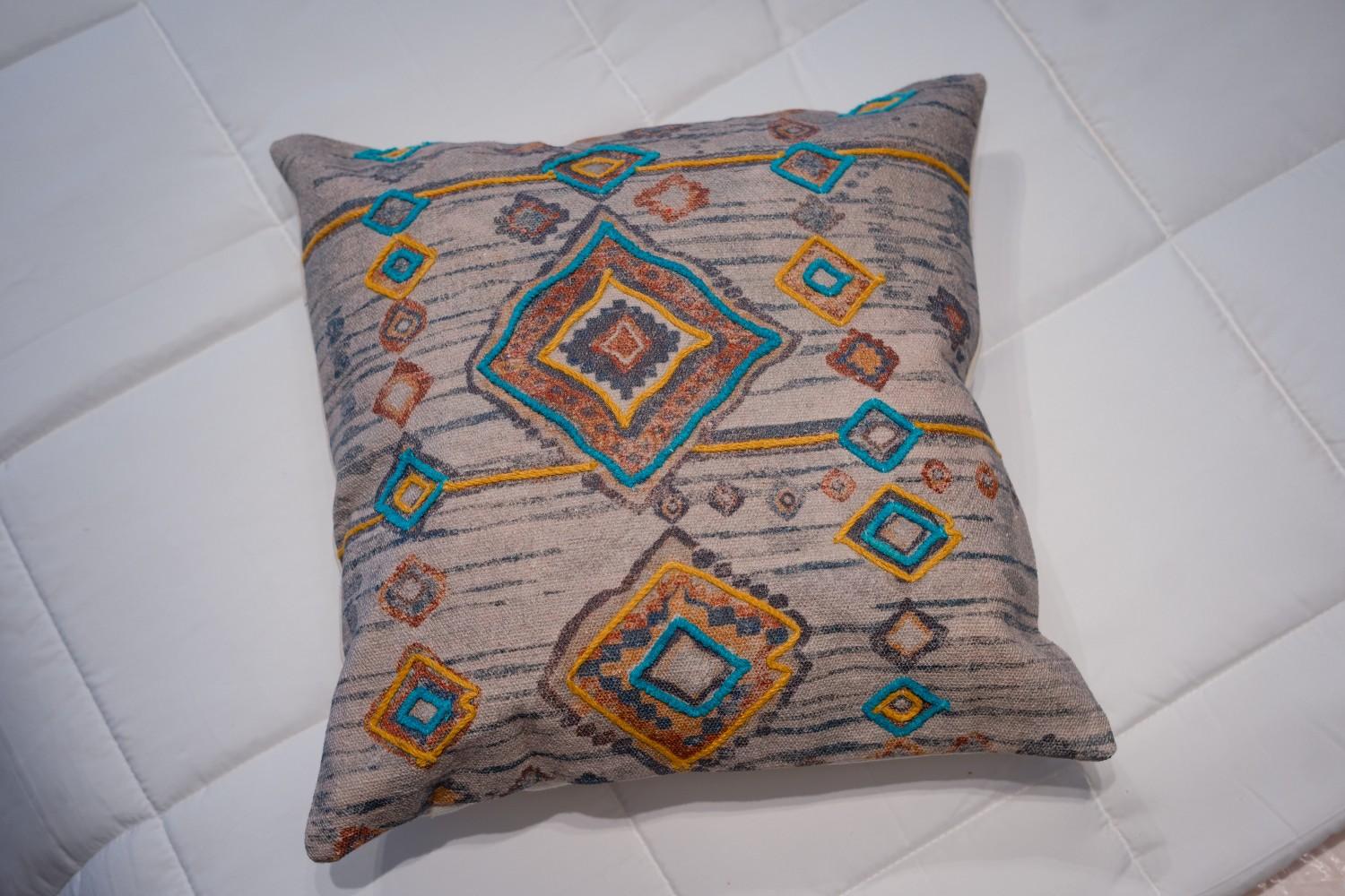 ZigZag Charm Handcrafted Cotton Cushion Cover