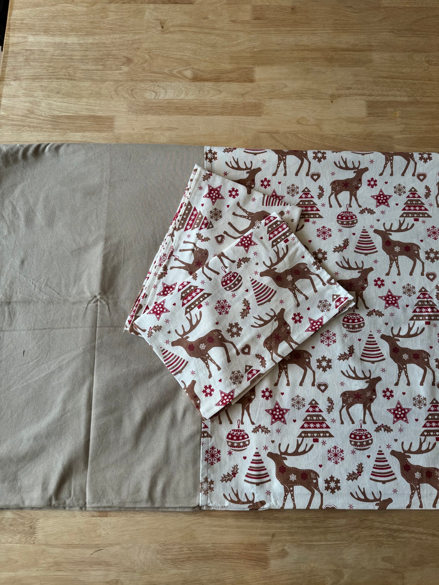 Alpine Reindeer King Size Border Bed Sheet Set