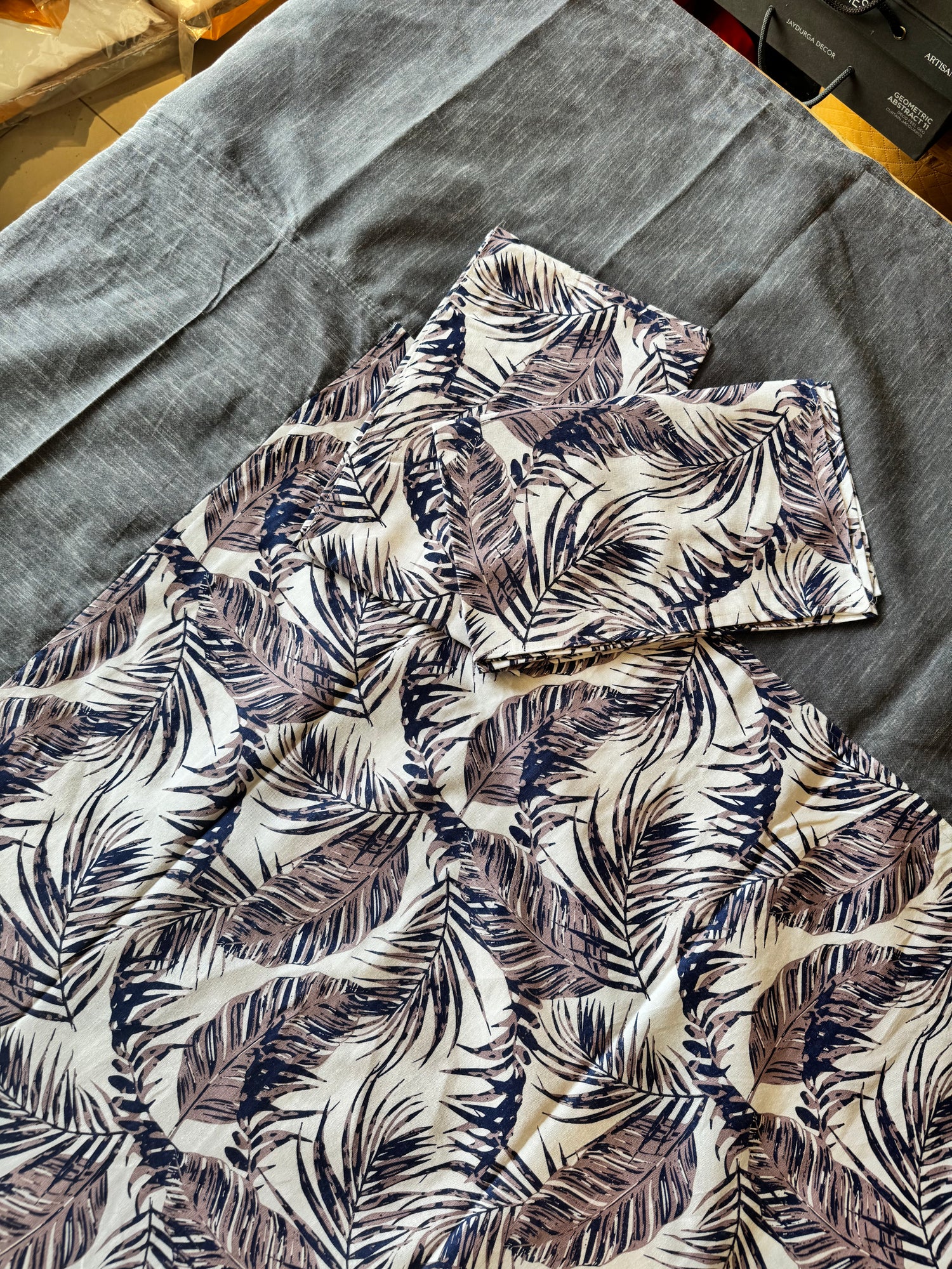 Pewter Fern Border Bed Sheet Set