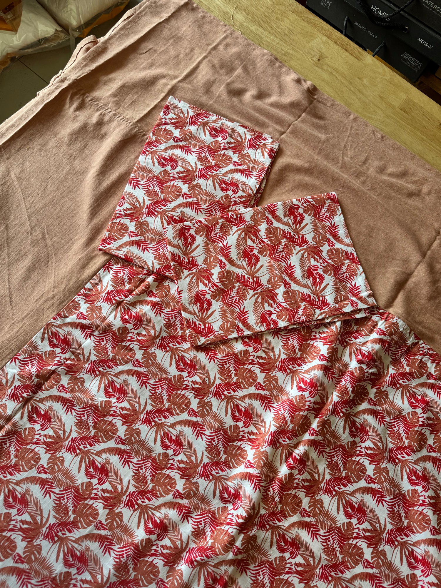 The Terracotta Palm Border Bed Sheet Set