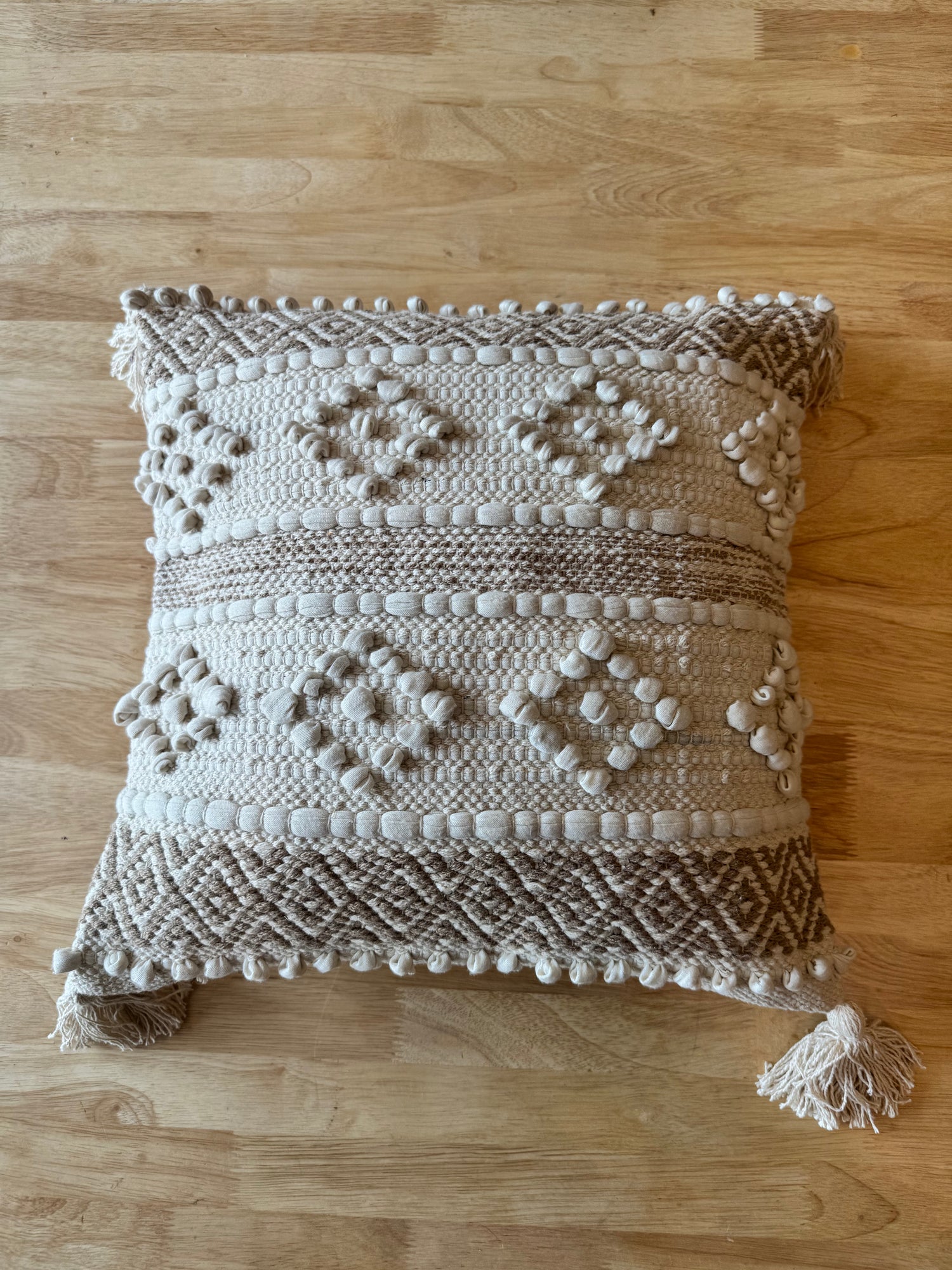 The Sahara Embroidered Diamond Cushion Cover