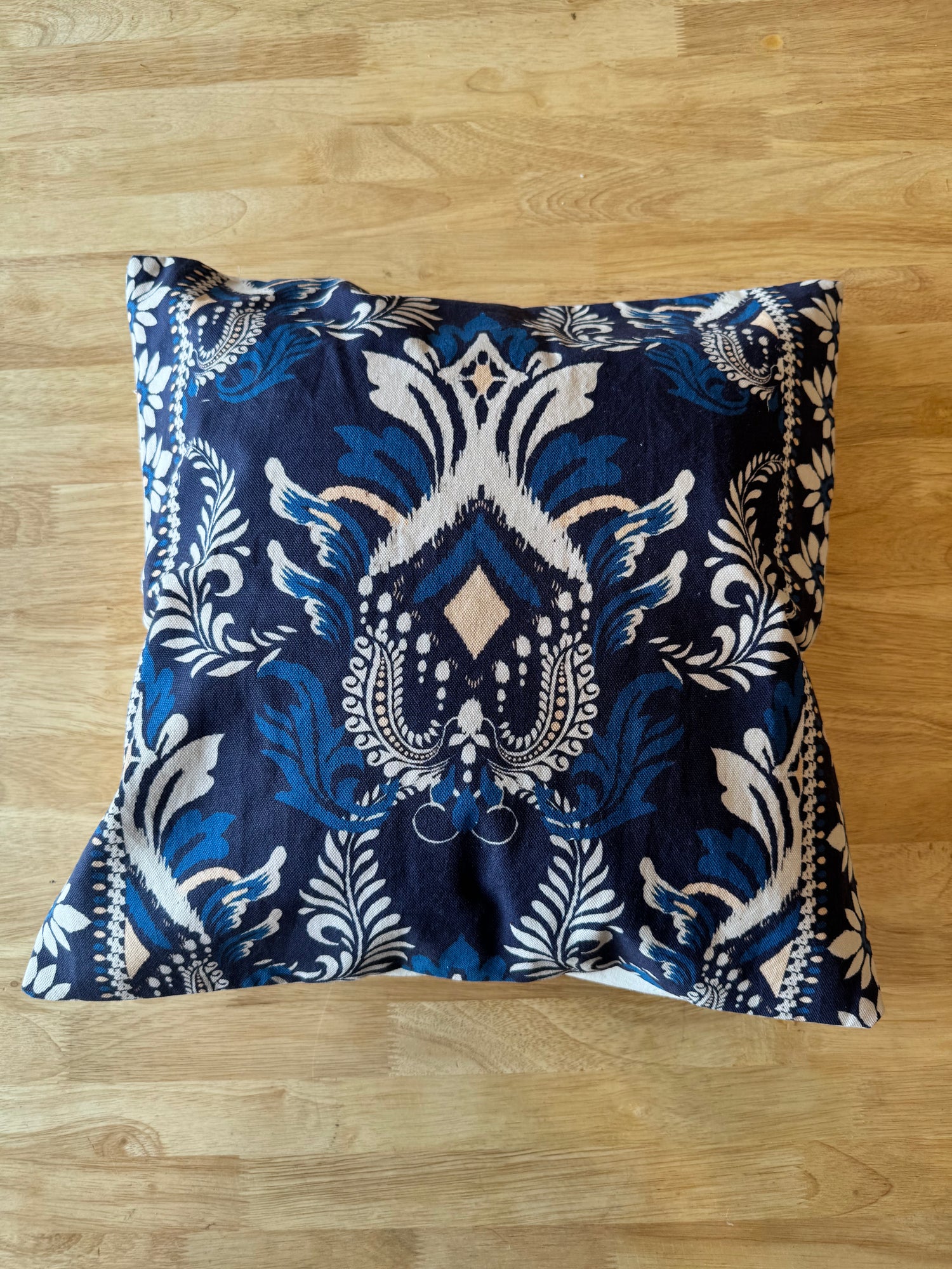 The Midnight Ikat Damask Cushion Cover