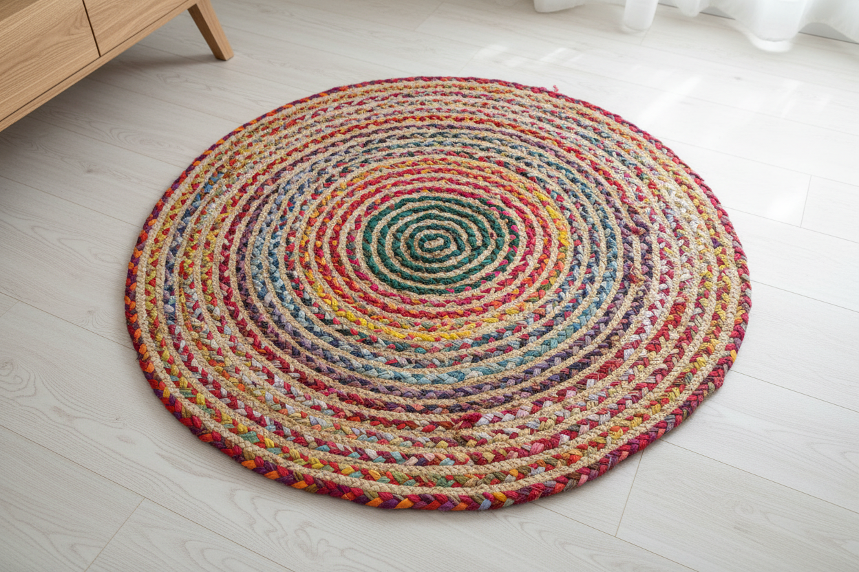 Multi-Color Chindi Braid Rug