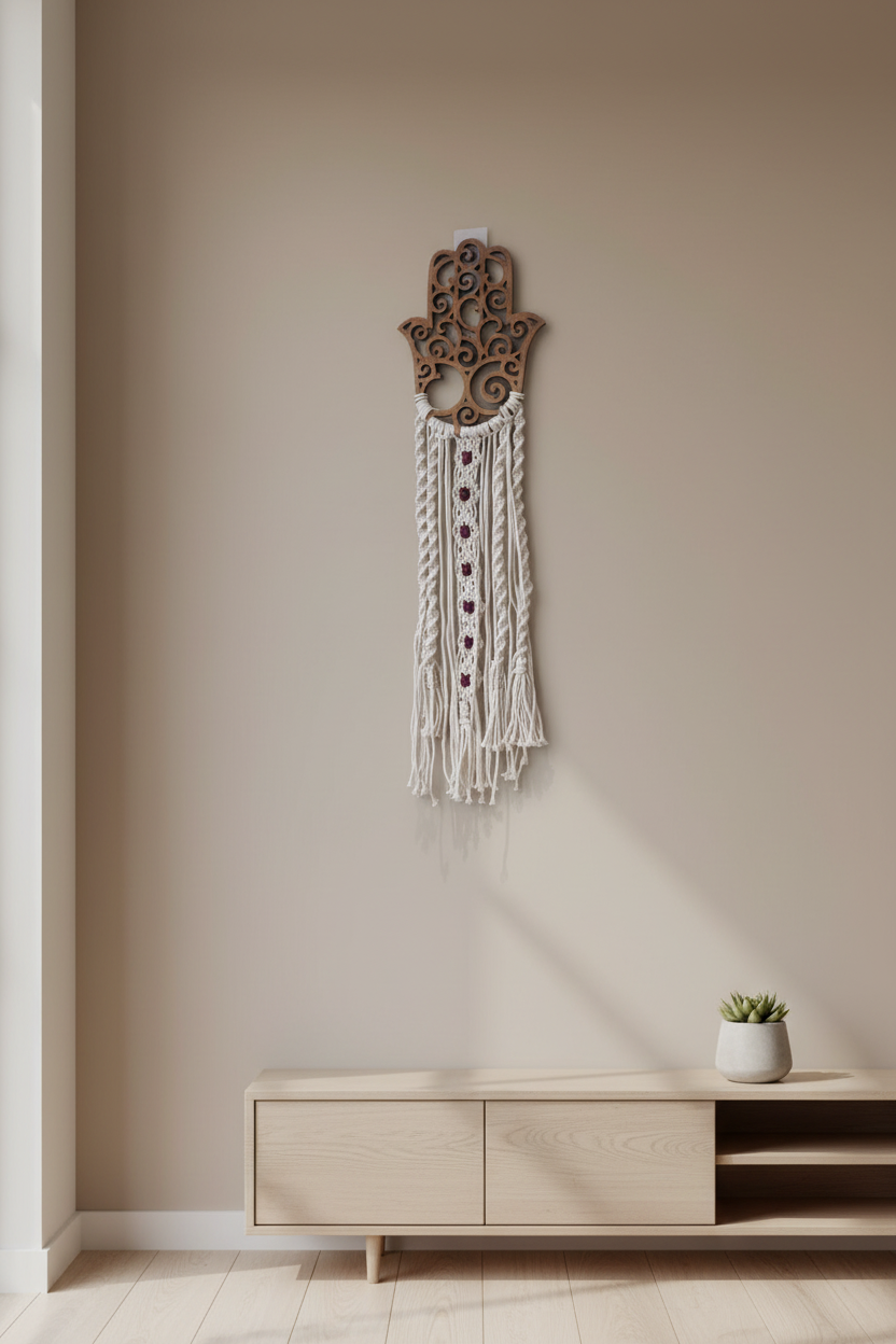 Hamsa Hand Macramé Talisman