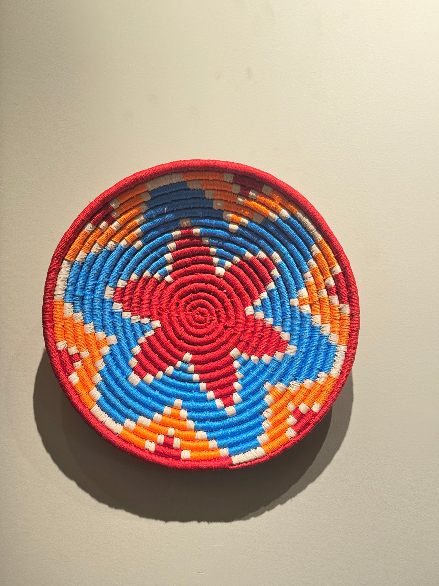 Crimson Sunburst Sabai Wall Hanging