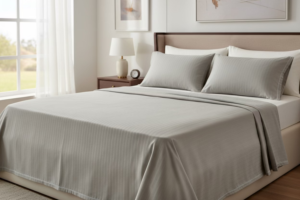 Pearl Grey | Hotel Luxury King Size Bedsheet Set