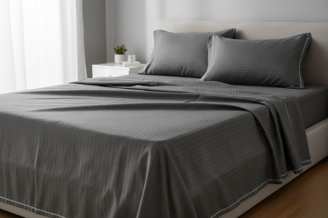 Charcoal Slate | Hotel Luxury King Size Bedsheet Set