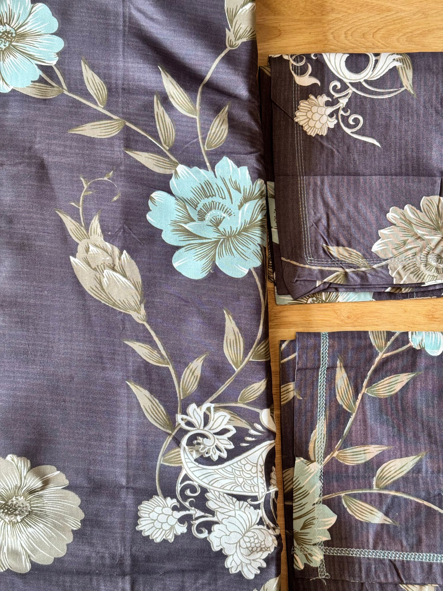 Midnight Teal Botanical – Cosmic King Plus Size Bedsheet