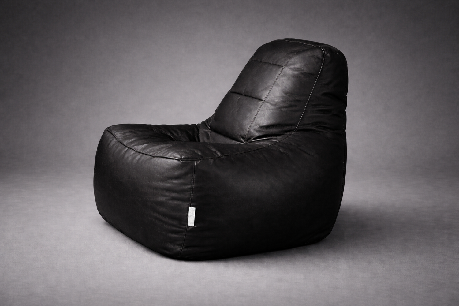 Black Leatherette Rester Bean Bag – Premium Ergonomic Lounger Seat