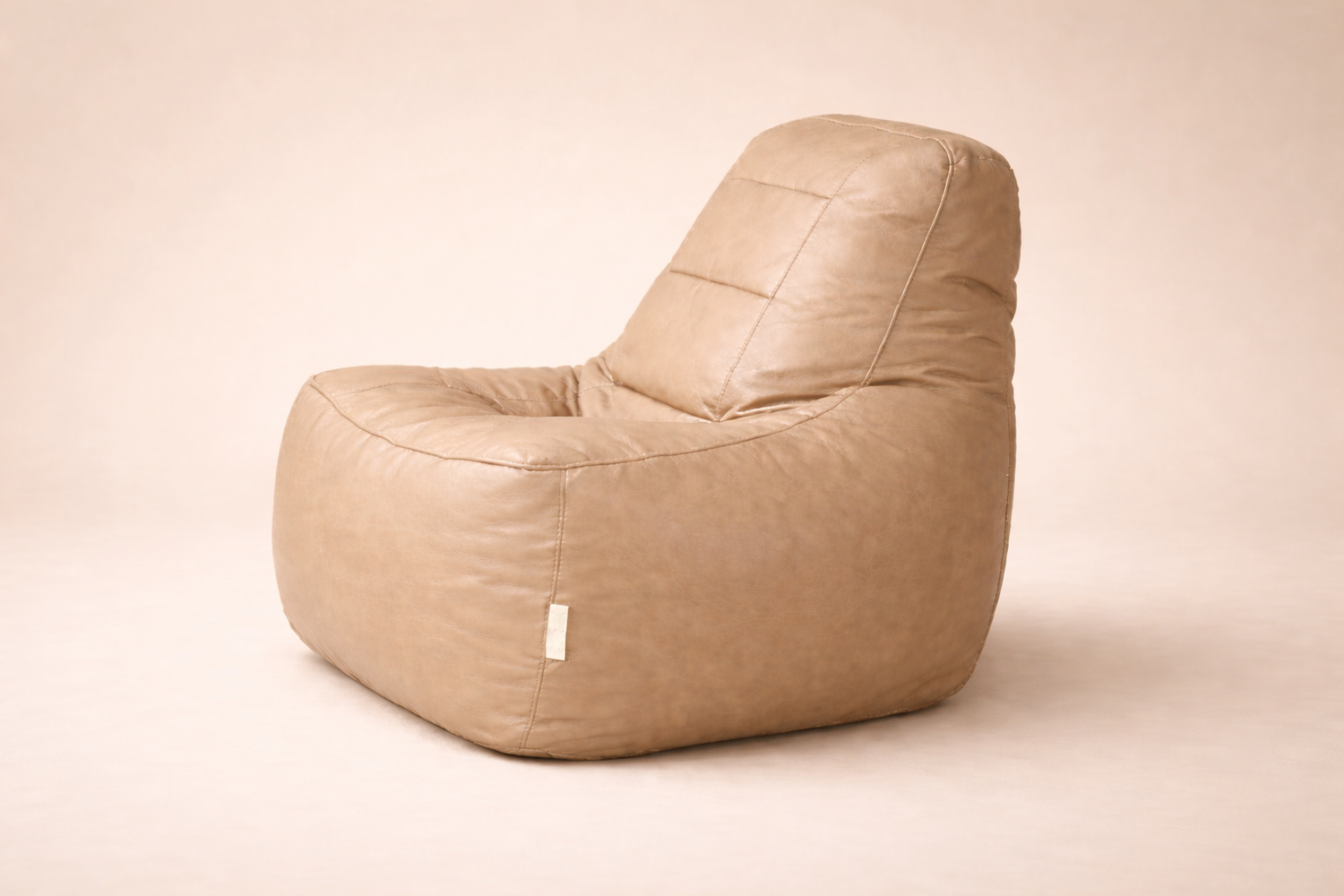 Beige Leatherette Rester Bean Bag – Elegant Ergonomic Lounger Chair