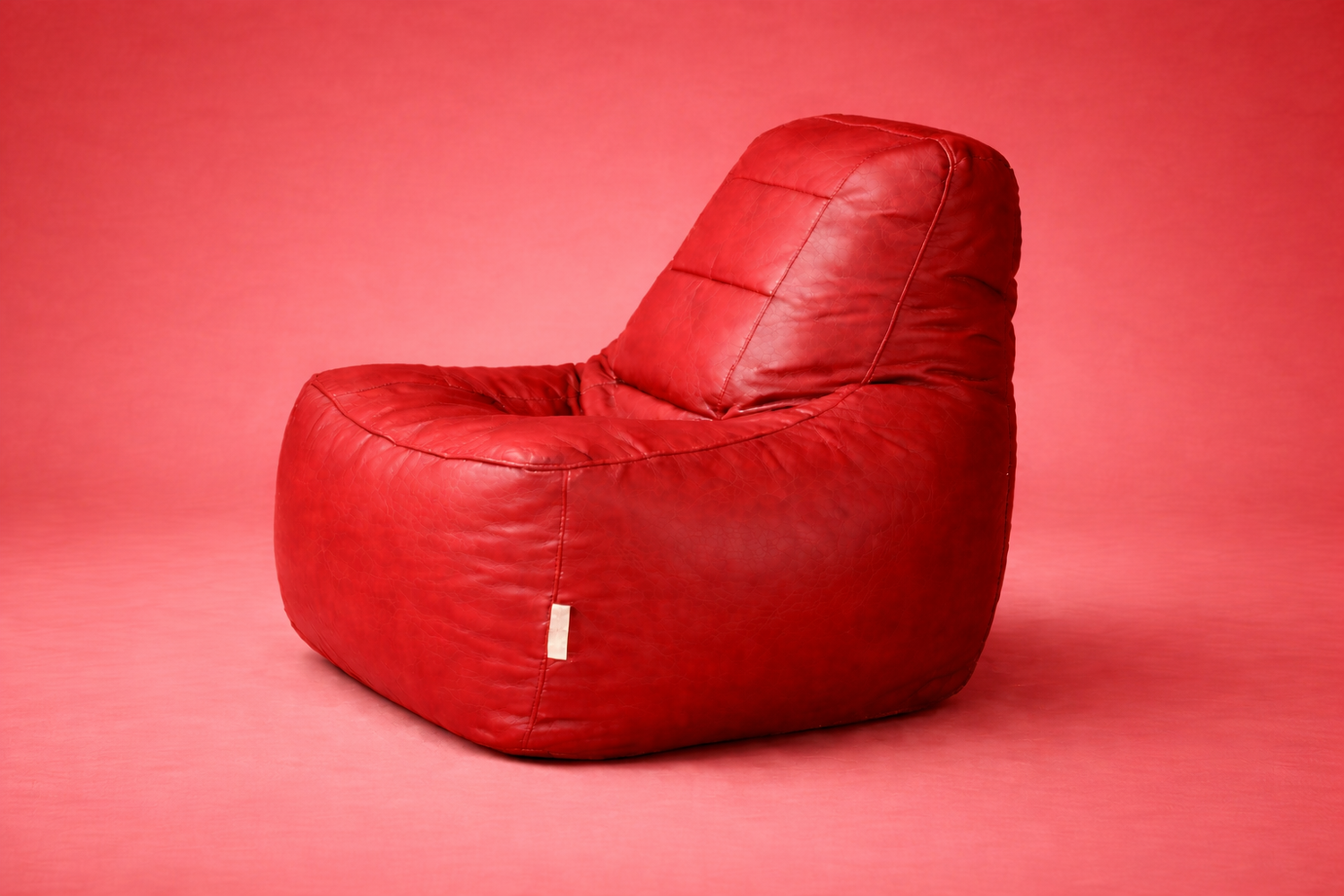 Red Leatherette Rester Bean Bag – Bold Ergonomic Lounger Chair