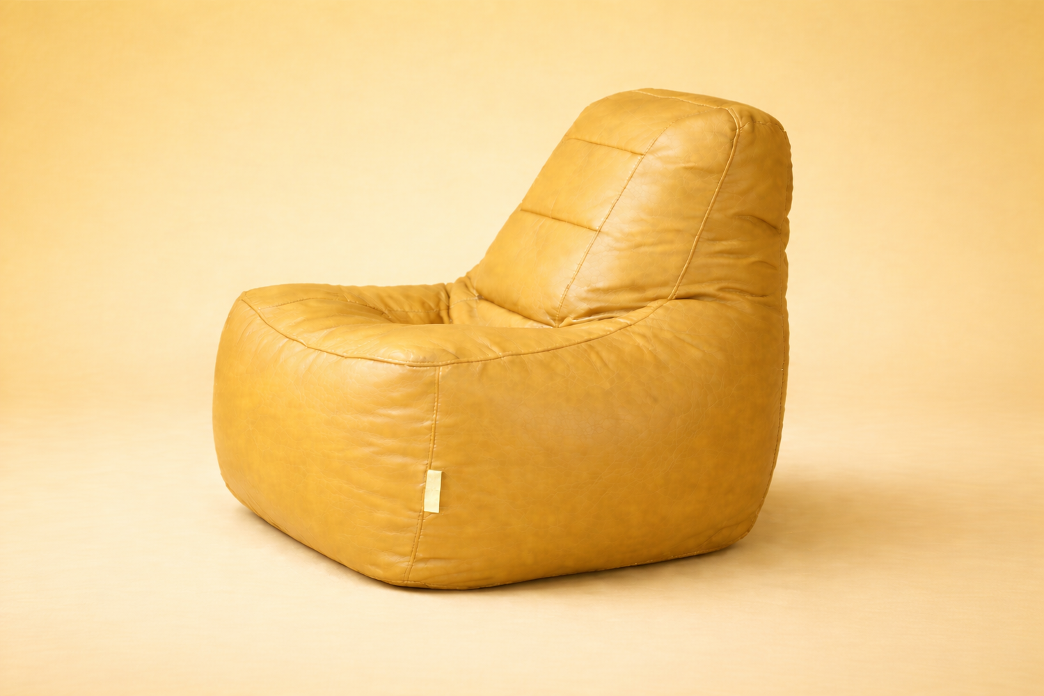 Yellow Leatherette Rester Bean Bag – Elegant Ergonomic Lounger Chair