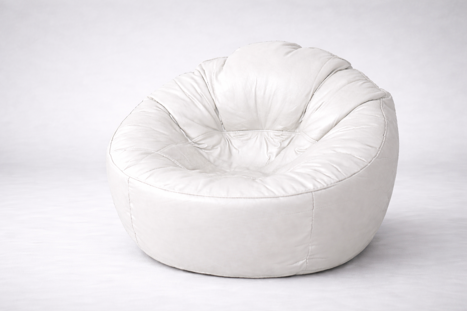 White Mudda Bean Bag – Premium Leather Seat