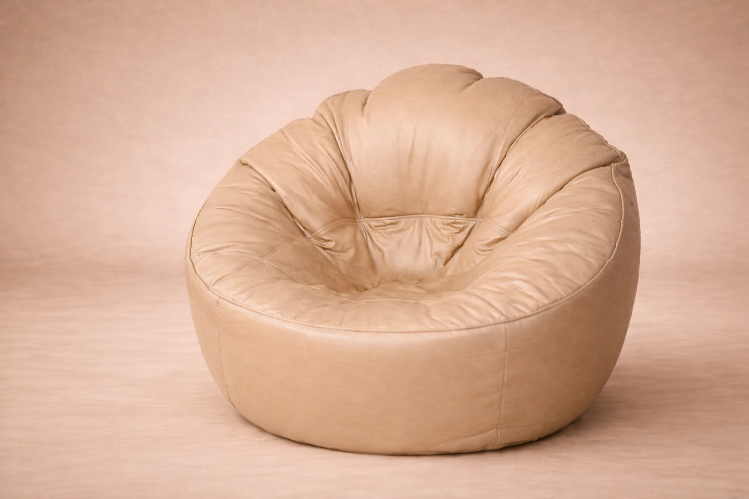Beige Mudda Bean Bag – Premium Leather Seat