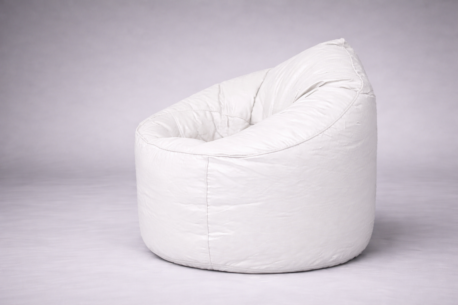 White Mudda Bean Bag – Premium Leather Seat