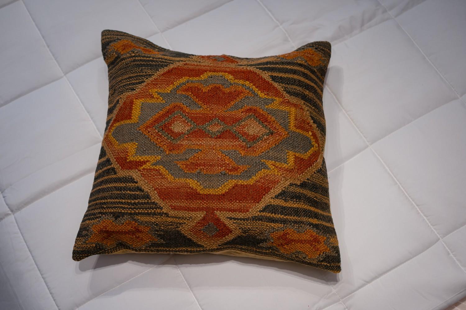 Crimson Sunset Kilim Cushion Cover