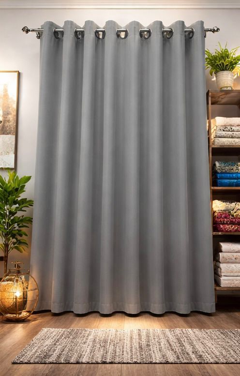Elegant Grey Ring‑Top Blackout Curtains