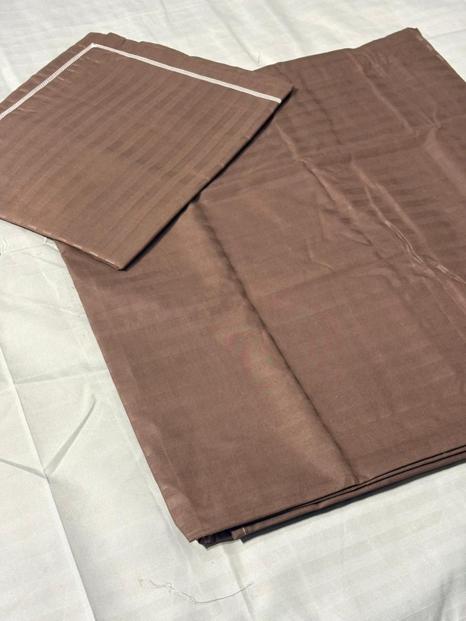 Brown Striped King‑Size Bedsheet