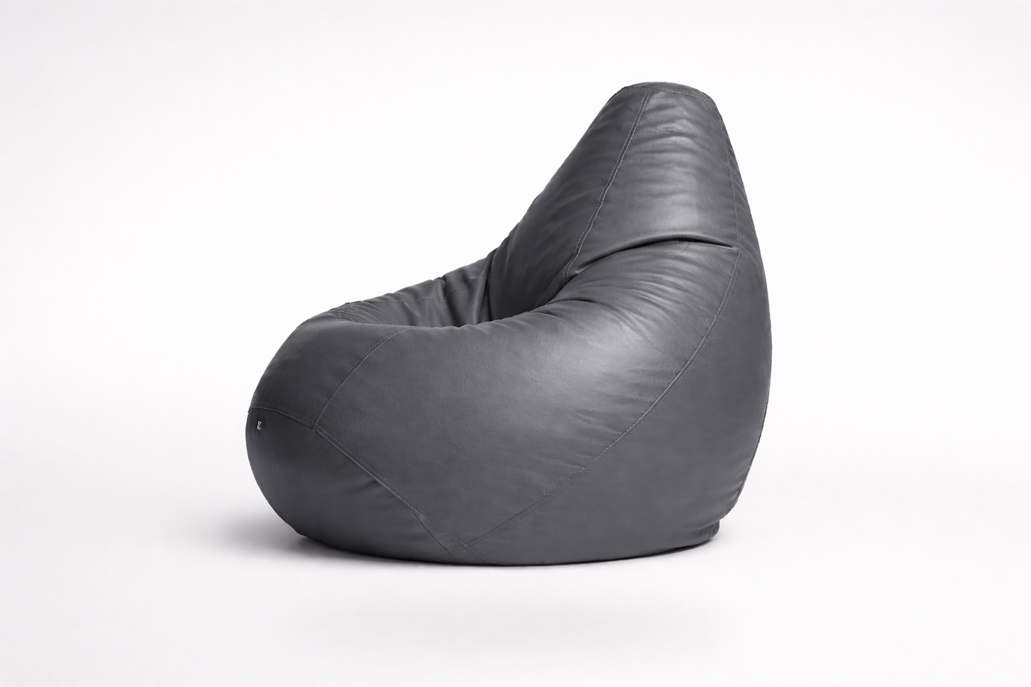 Classic Sac Grey Leatherette Bean Bag Chair – Luxury Modern Seating