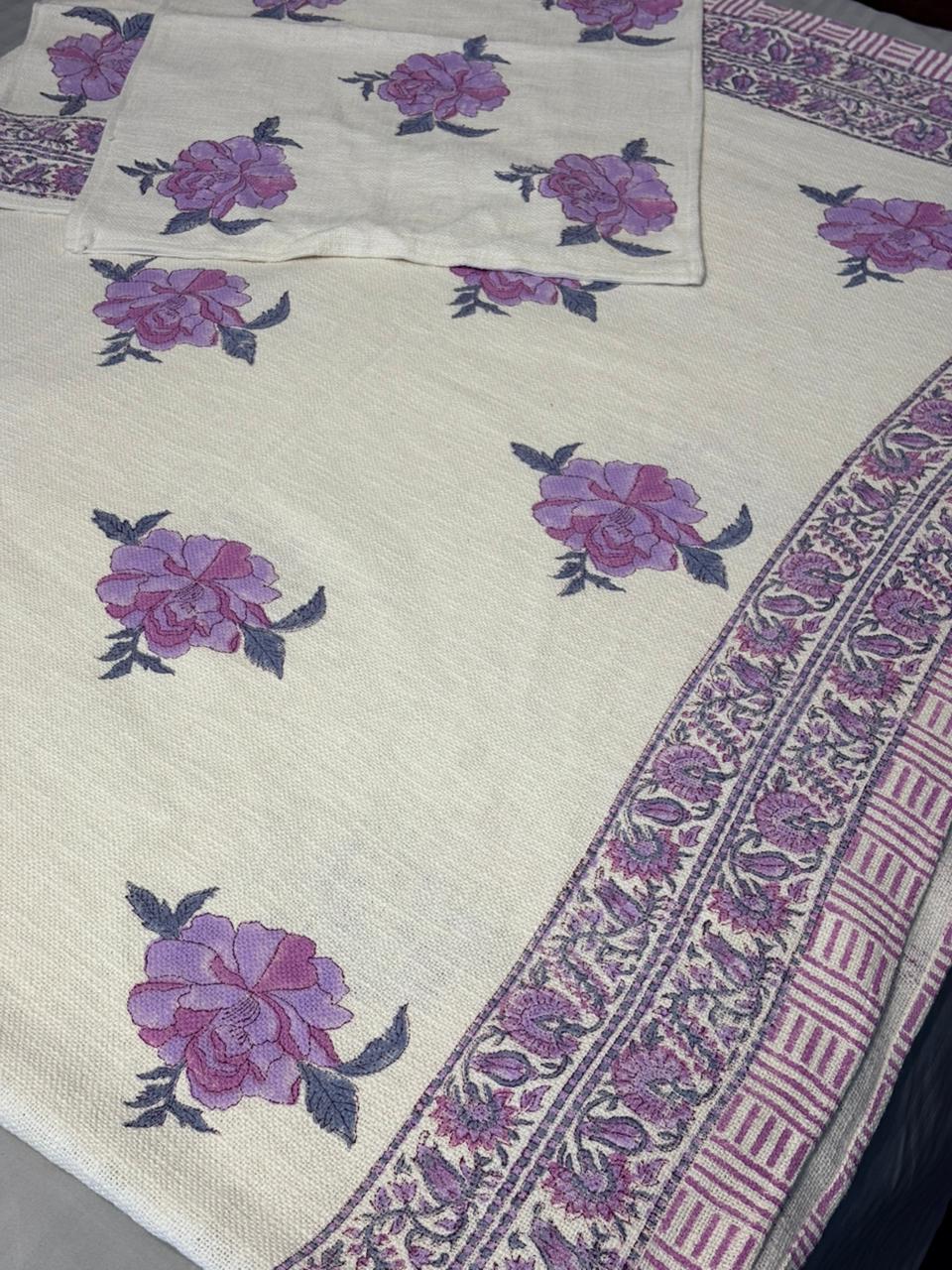 Royal Purple Floral Jute Bedsheet