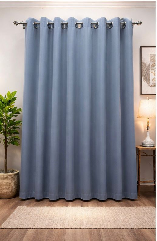 Elegant Dusty Blue Ring‑Top Blackout Curtains