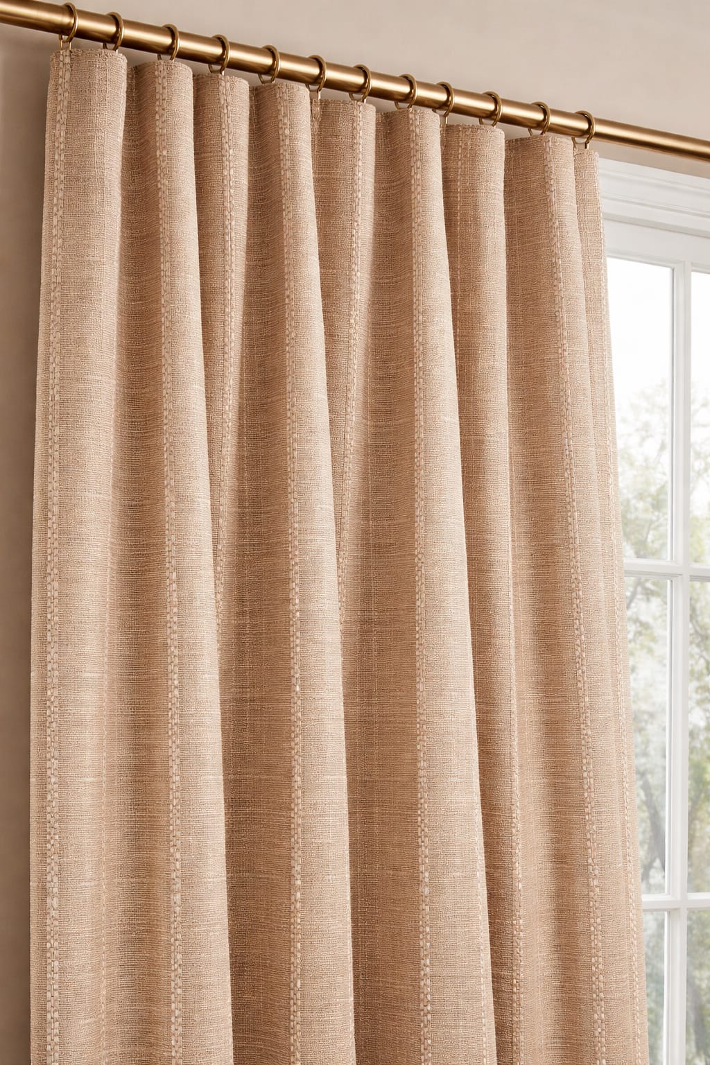 Brown  Sheer Linen Curtain