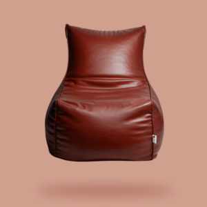 Lounger beanbag with beans - Choco brown - leather