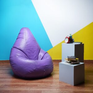 Violet -Bean bag with beans - Classic Sack Good Leather fabric - Upto 29% Discount
