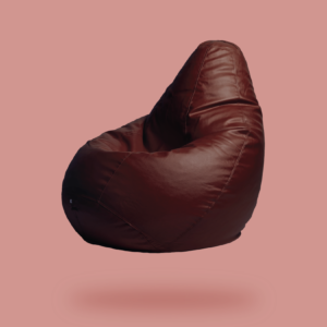 Choco Brown beanbag with beans - Leather fabric